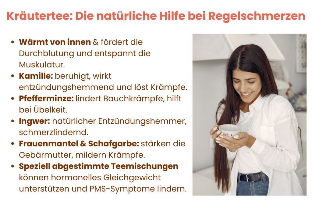 Kräutertee gegen Regelschmerzen Vorteile aufgelistet