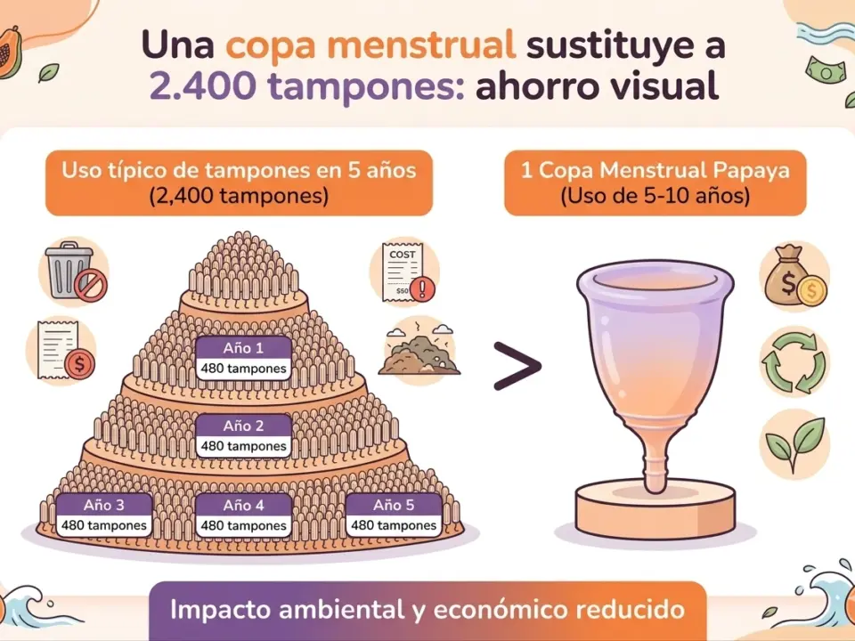 Una copa menstrual sustituye a 2.400 tampones: ahorro visual
