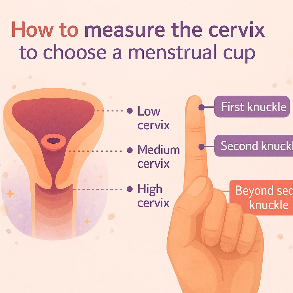 Infographic on how to measure the cervix to fit a menstrual cup