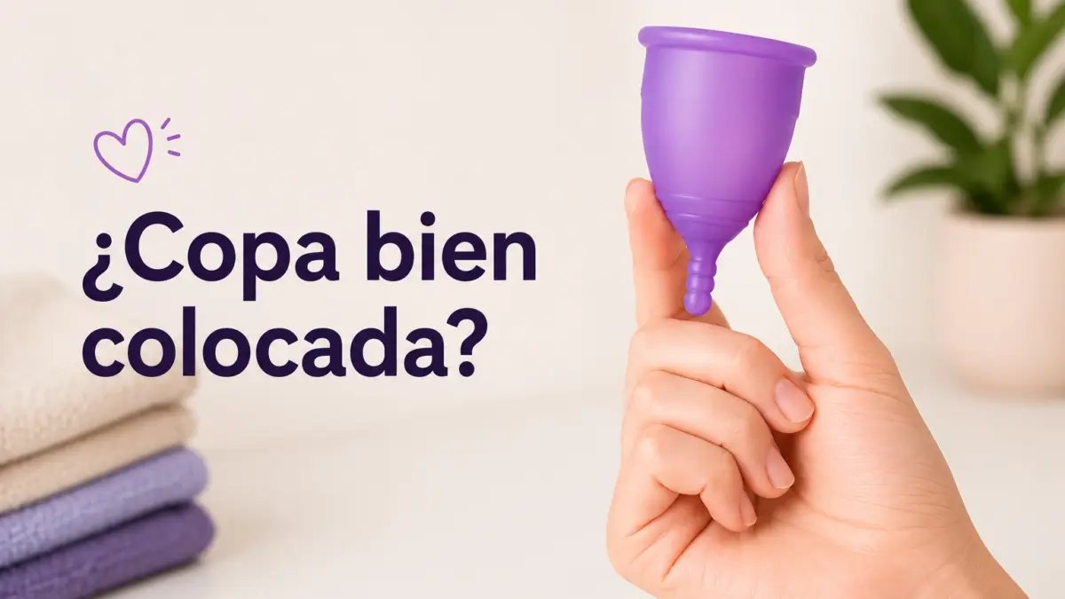 Banner copa bien colocada? se ve una copa menstrual lila