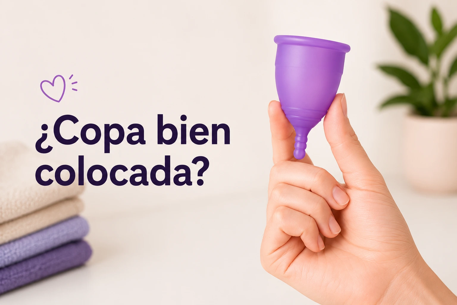 Banner copa bien colocada? se ve una copa menstrual lila