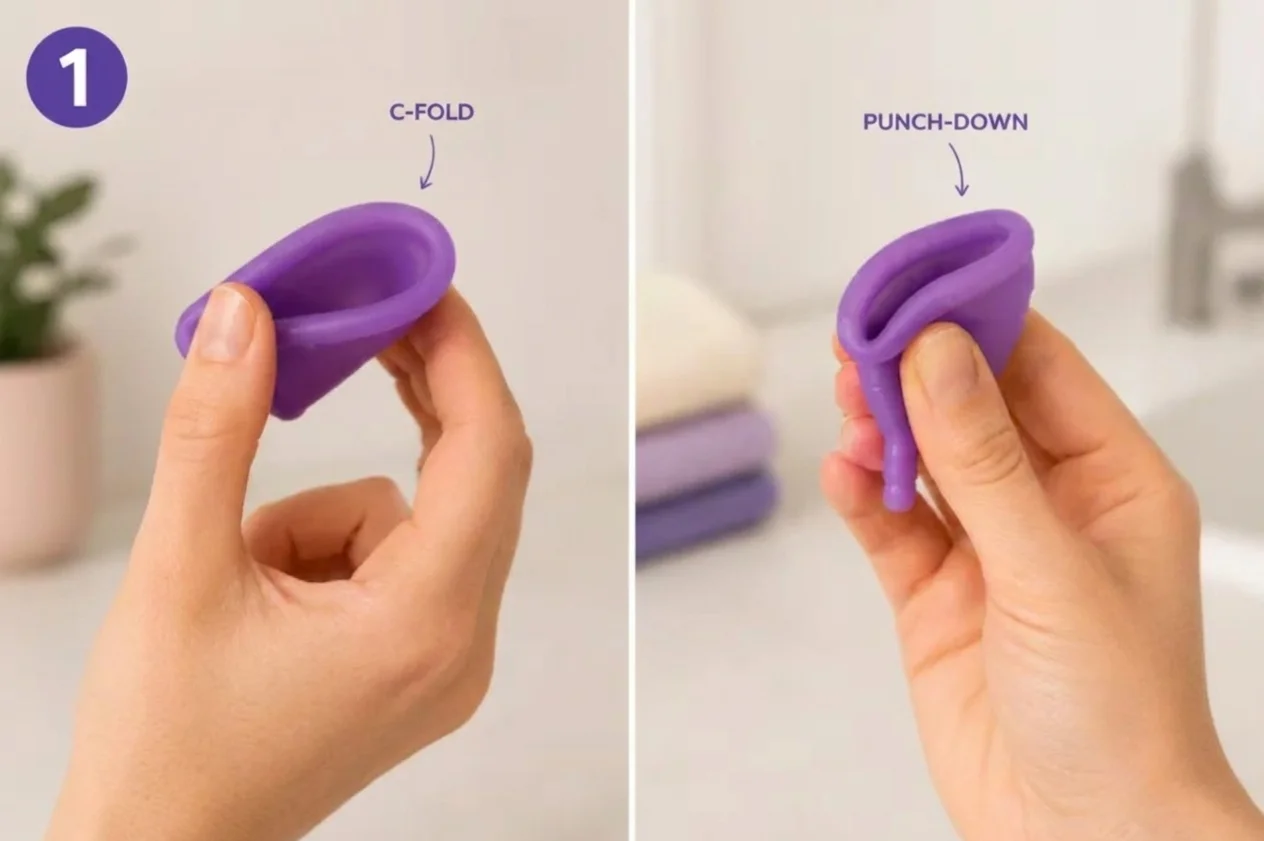 step 1 how to know if you have inserted the menstrual cup correctly papayacup