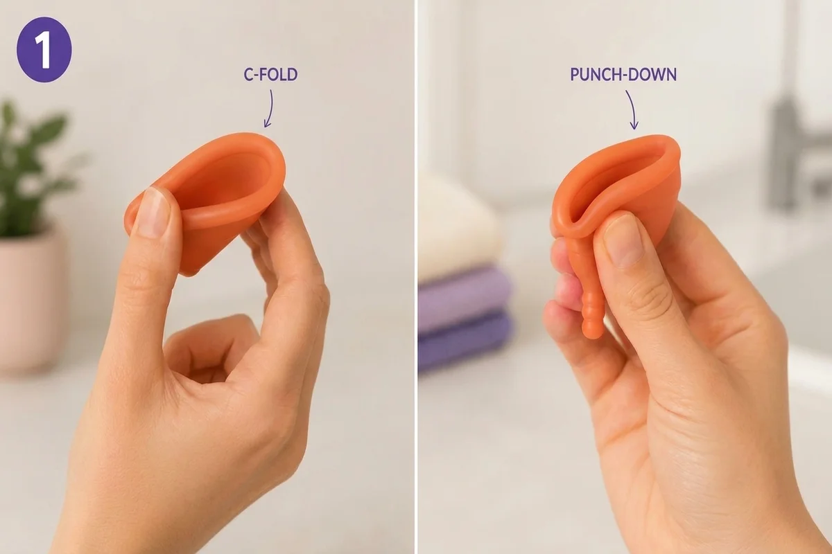 step 1 how to know if you have inserted the menstrual cup correctly papayacup