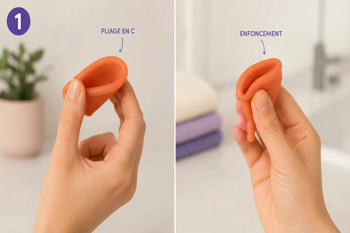 étape 1 comment savoir si tu as bien mis la coupe menstruelle papayacup