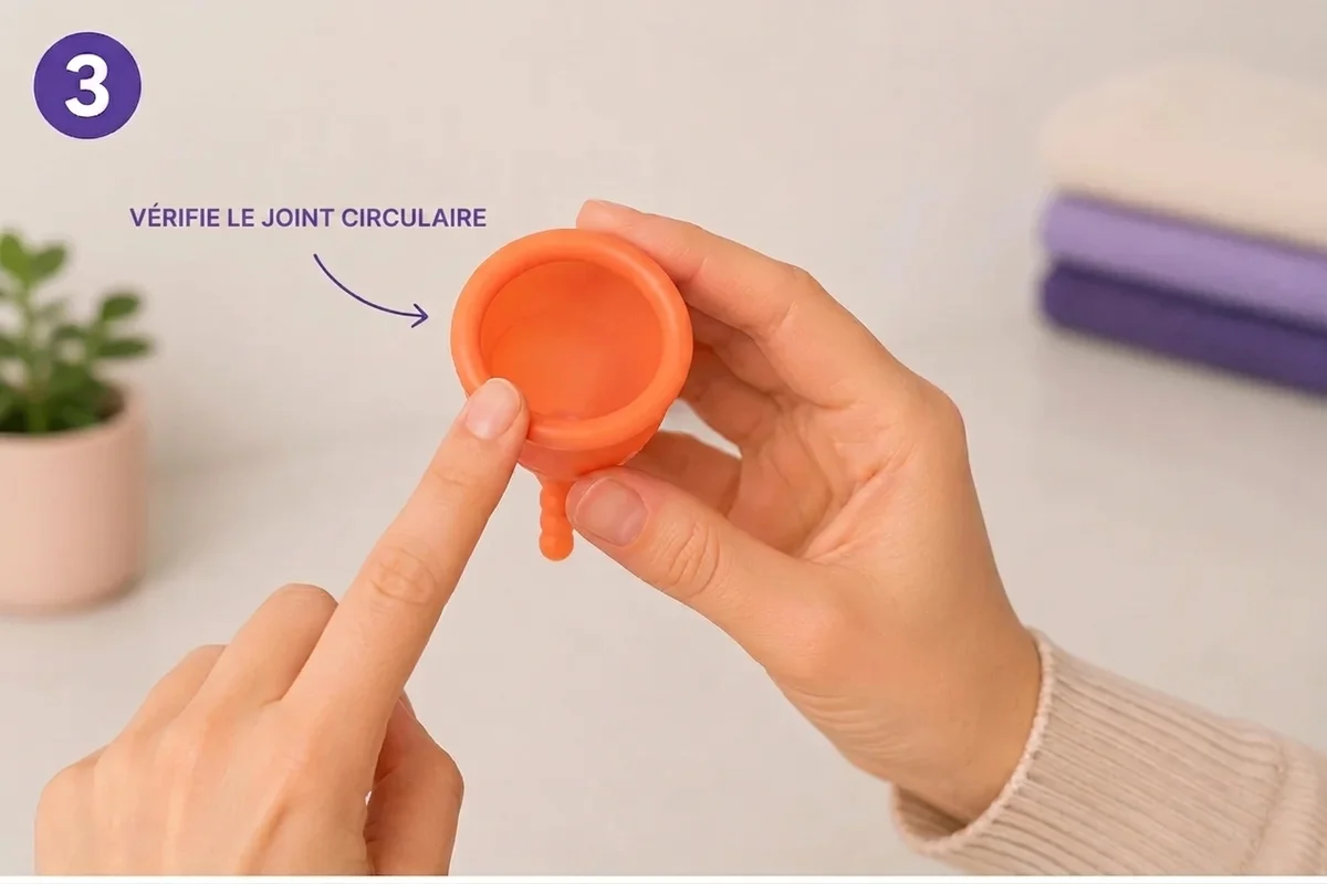 étape 3 comment savoir si vous avez bien mis la coupe menstruelle papayacup