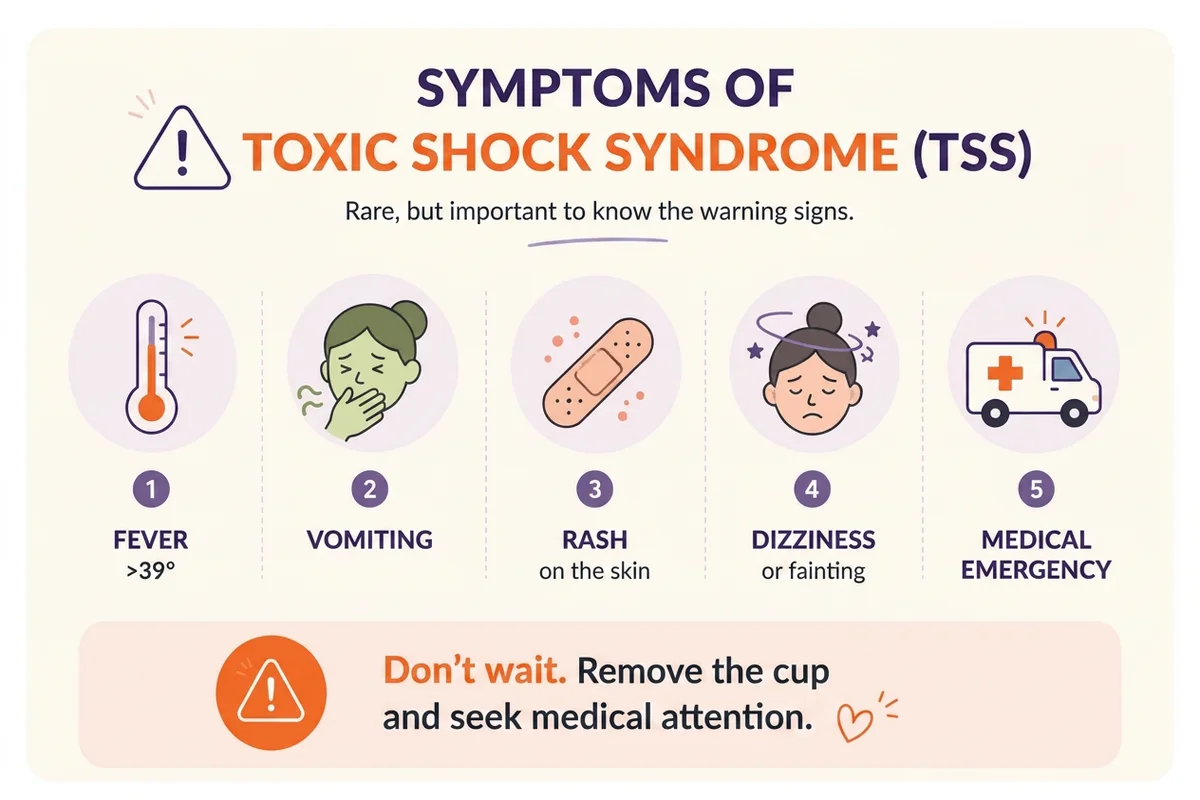 infographic explaining which symptoms of TSS to not ignore