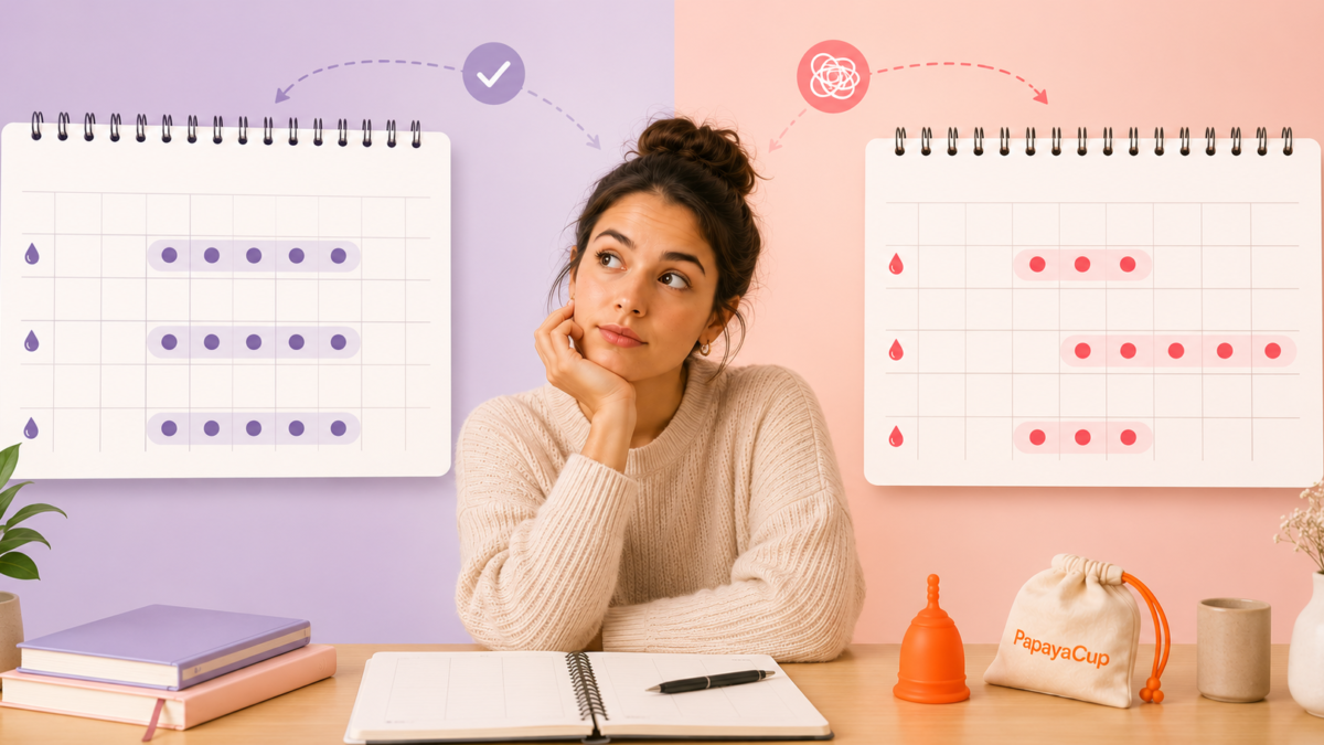banner donde se muestran calendarios con periodos menstruales irreguklares