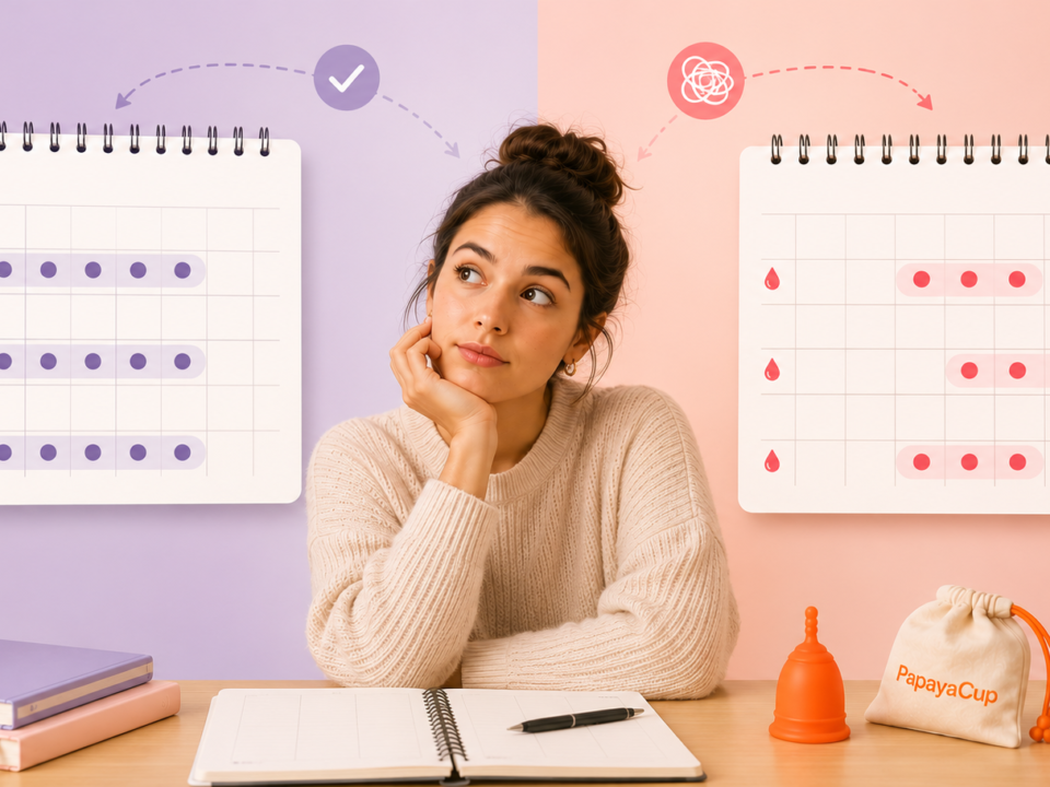 banner donde se muestran calendarios con periodos menstruales irreguklares