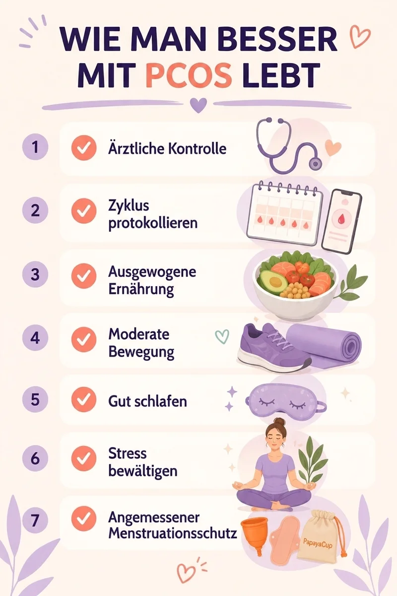 Infografik über das Leben mit PCOS