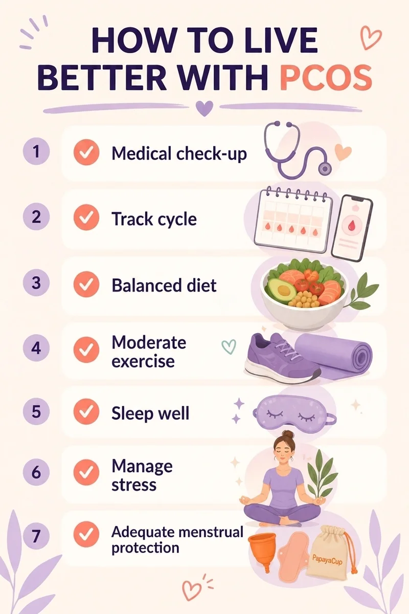 infographic on how to live with PCOS