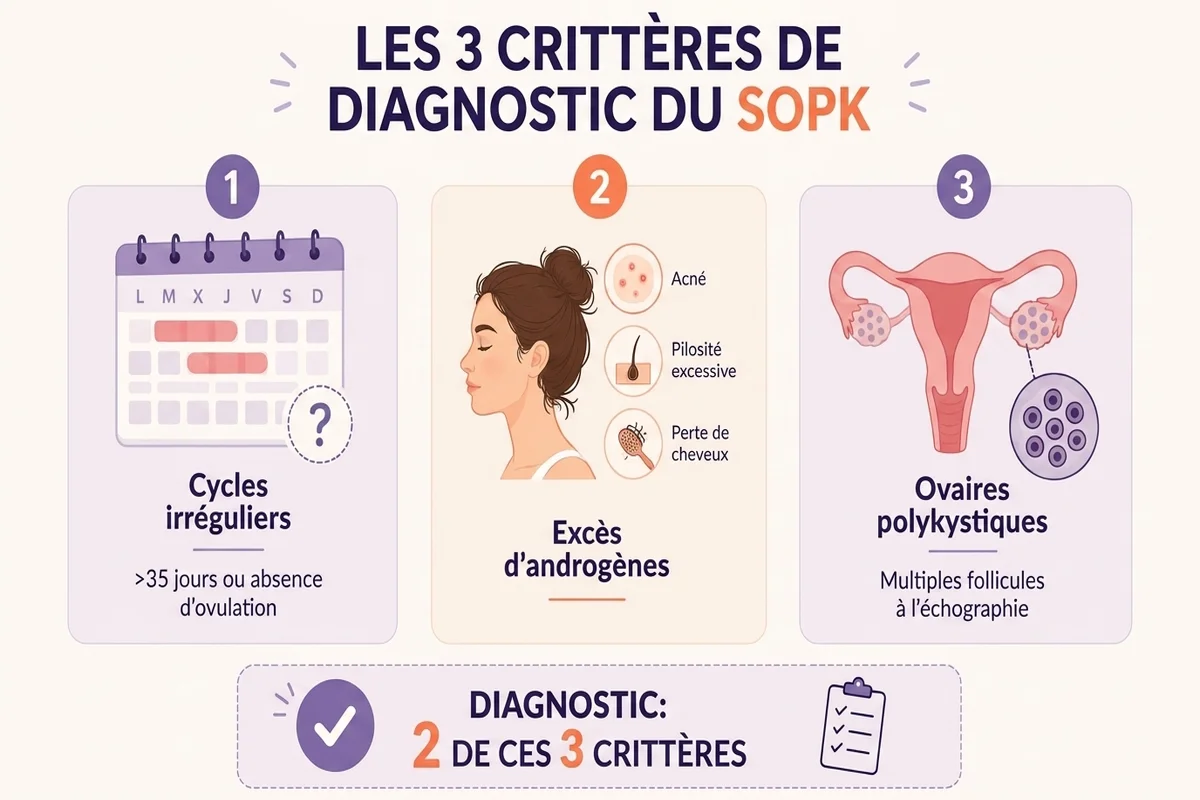 infographie sur les critères pour diagnostiquer le SOP