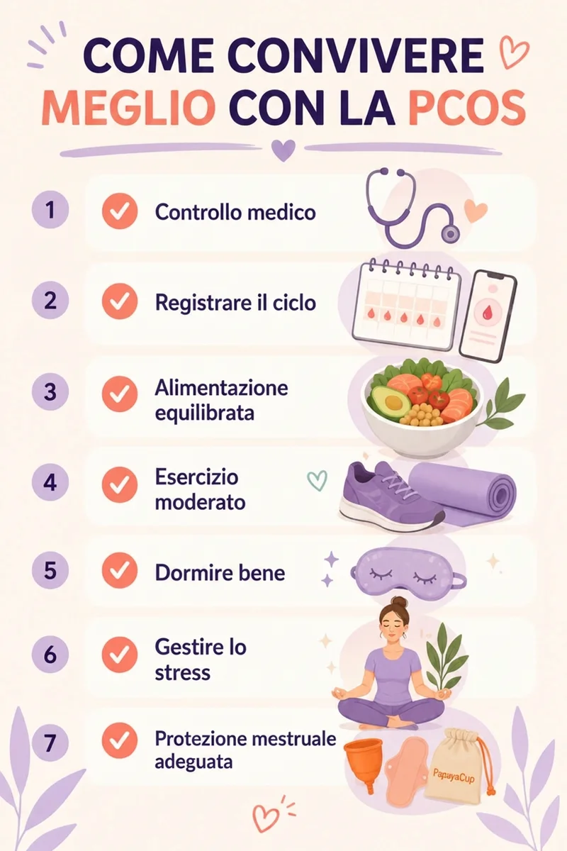 infografica su come convivere con la PCOS
