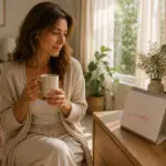 mujer de media edad mirando el calendario para medir si tiene premenopausia