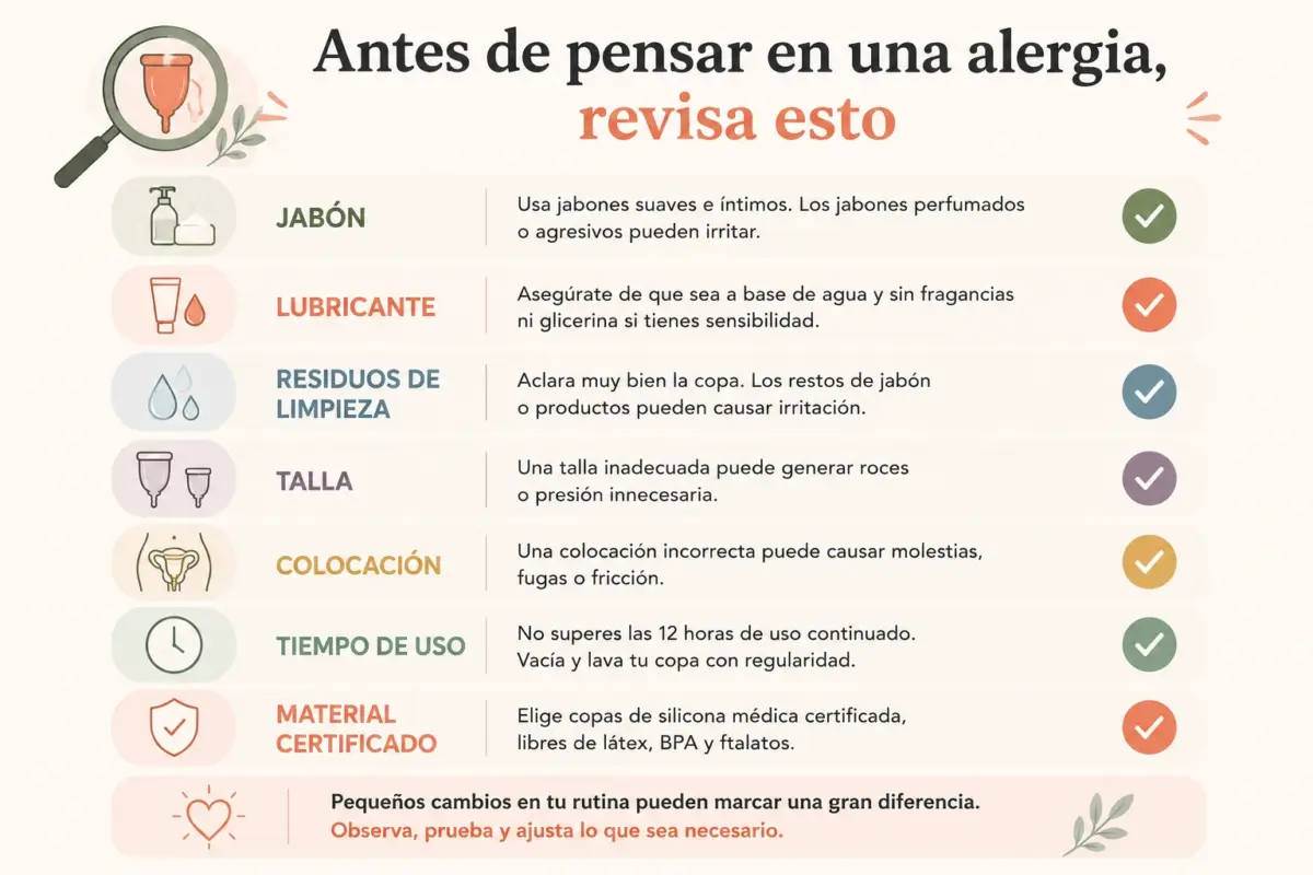 infografia que explica variantes externas que pueden significar el escozor envez de una alergia
