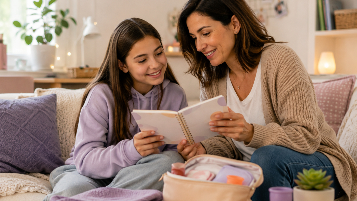 madre explicandole a su hija de forma natural la reggla