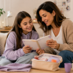 madre explicandole a su hija de forma natural la reggla