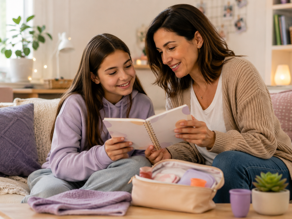 madre explicandole a su hija de forma natural la reggla