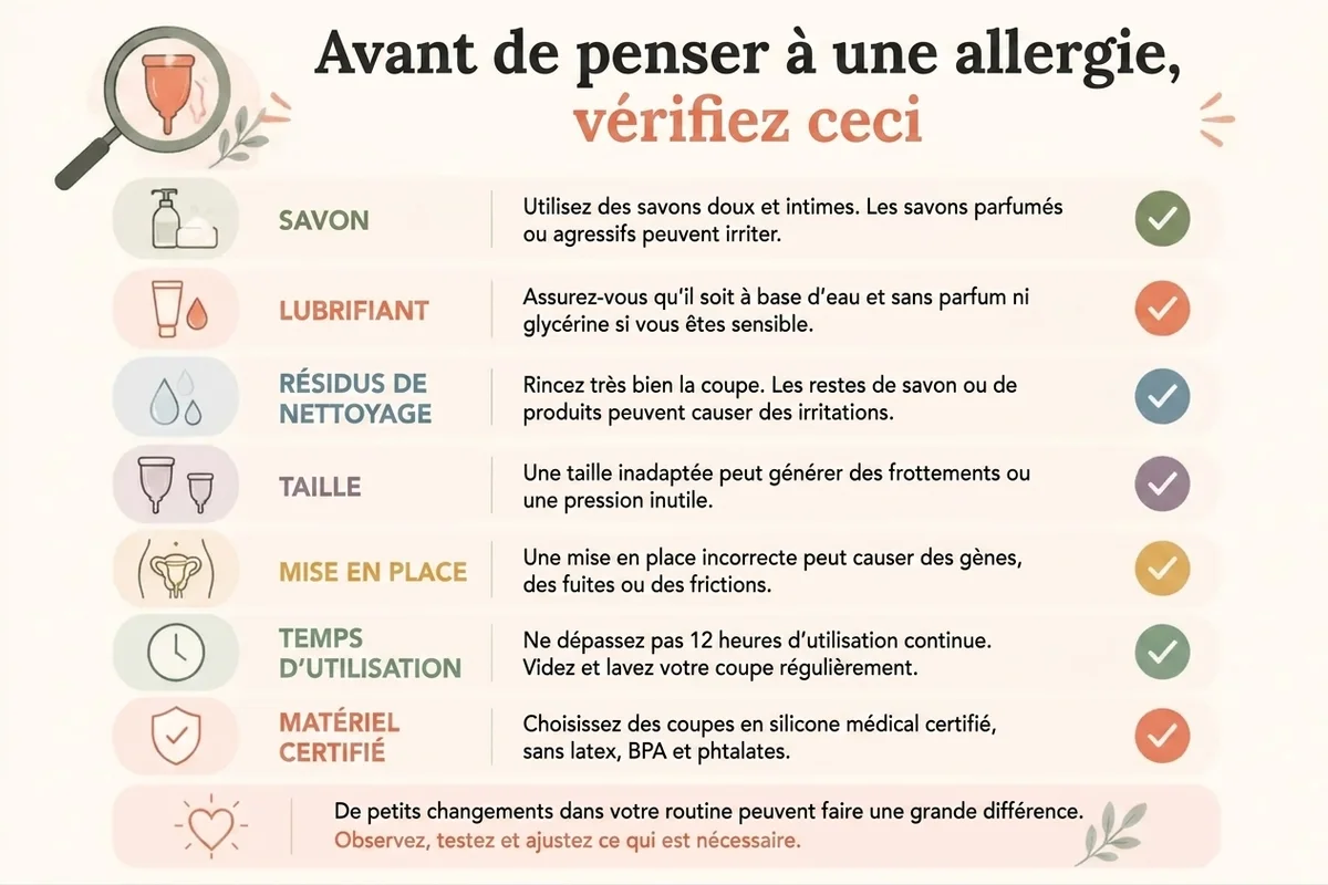 infographie qui explique variantes externes qui peuvent signifier le picotement au lieu d'une allergie