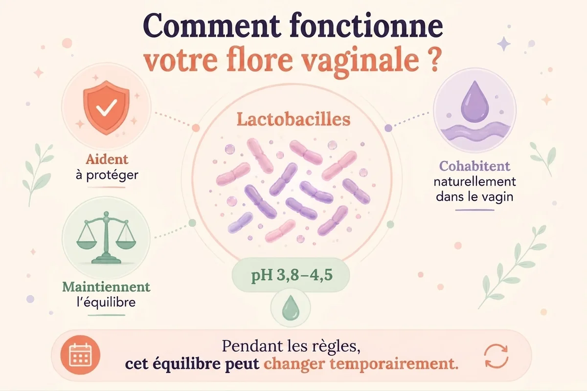 infographie sur le fonctionnement de la flore vaginale