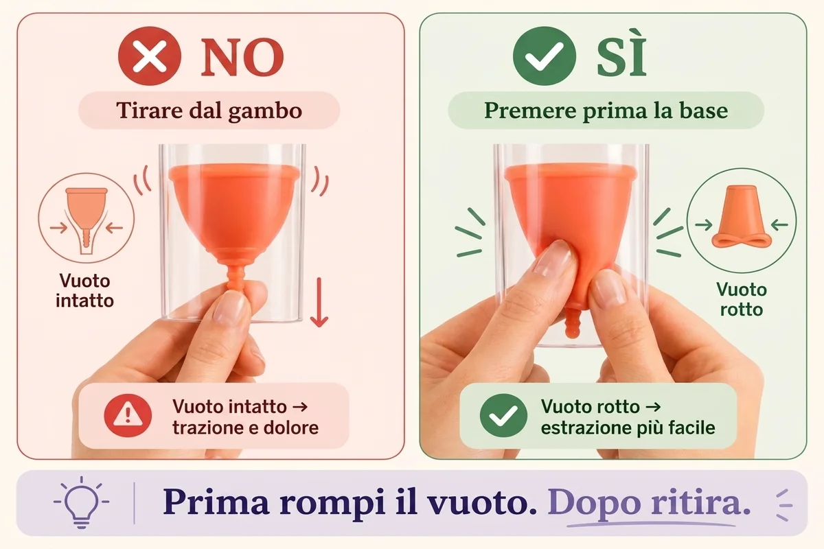 infografia che explica com oextraer correctamente la copa menstrual