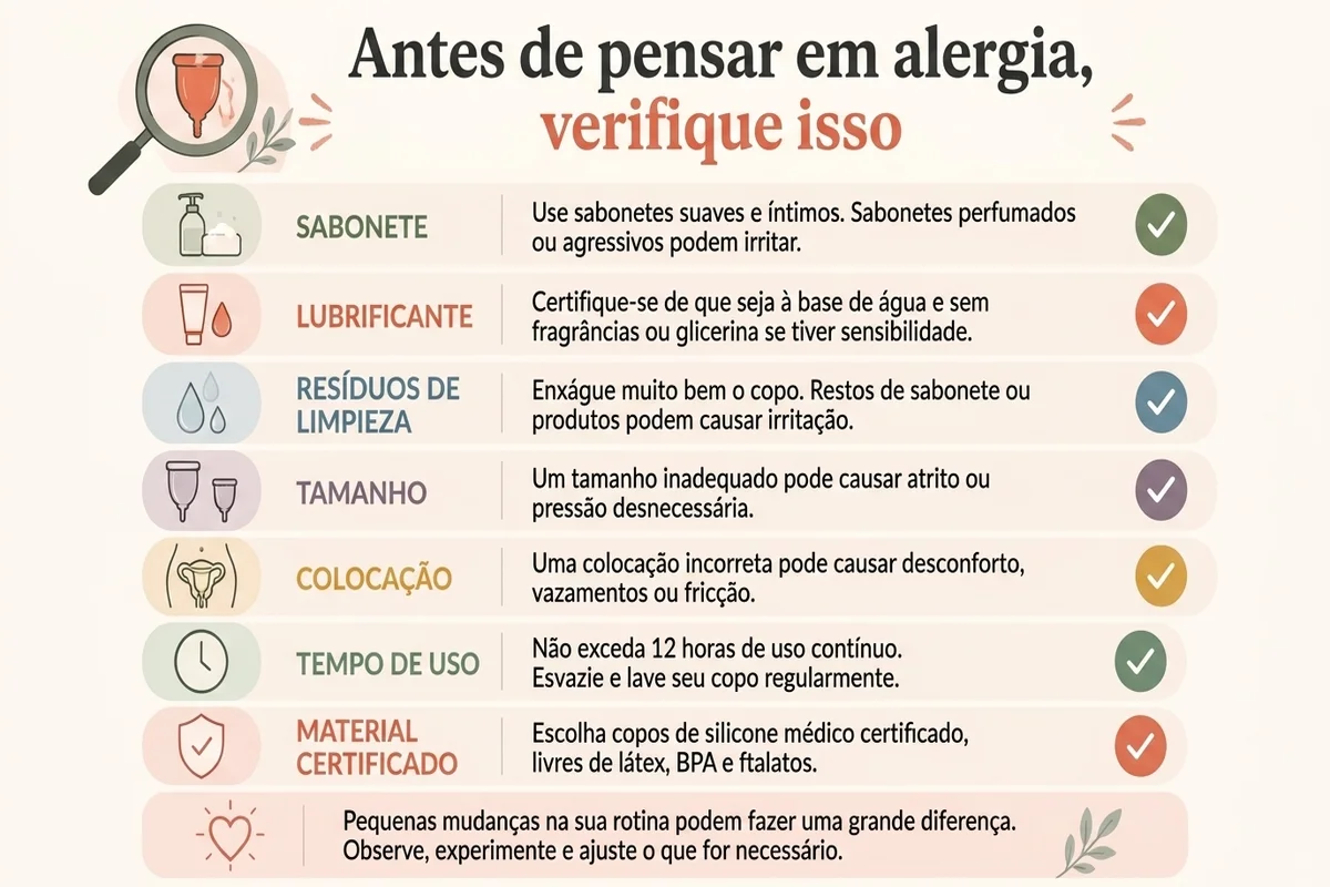 infografia que explica variantes externas que podem significar o ardor em vez de uma alergia