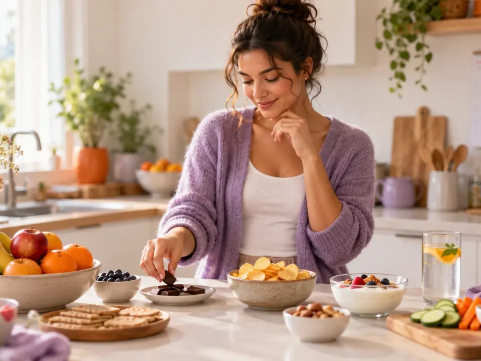 mujer teniendo antojos antes de la regla