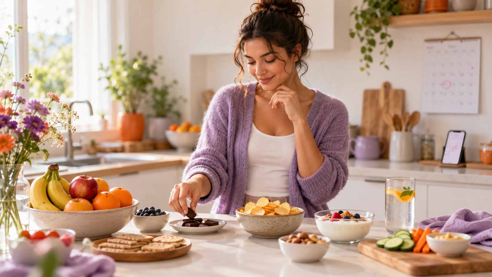 mujer teniendo antojos antes de la regla